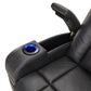 Gray Vegan Leather LED Power Recliner with Speaker, Storage, USB and Wireless Charger