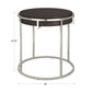 Round Table with Metal Base - Dark Walnut Finish, End Table and Coffee Table Set