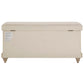 Storage Bench with Linen Seat Cushion - Antique White Finish