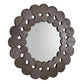 Dark Brown Reclaimed Wood Round Wall Mirror - Large