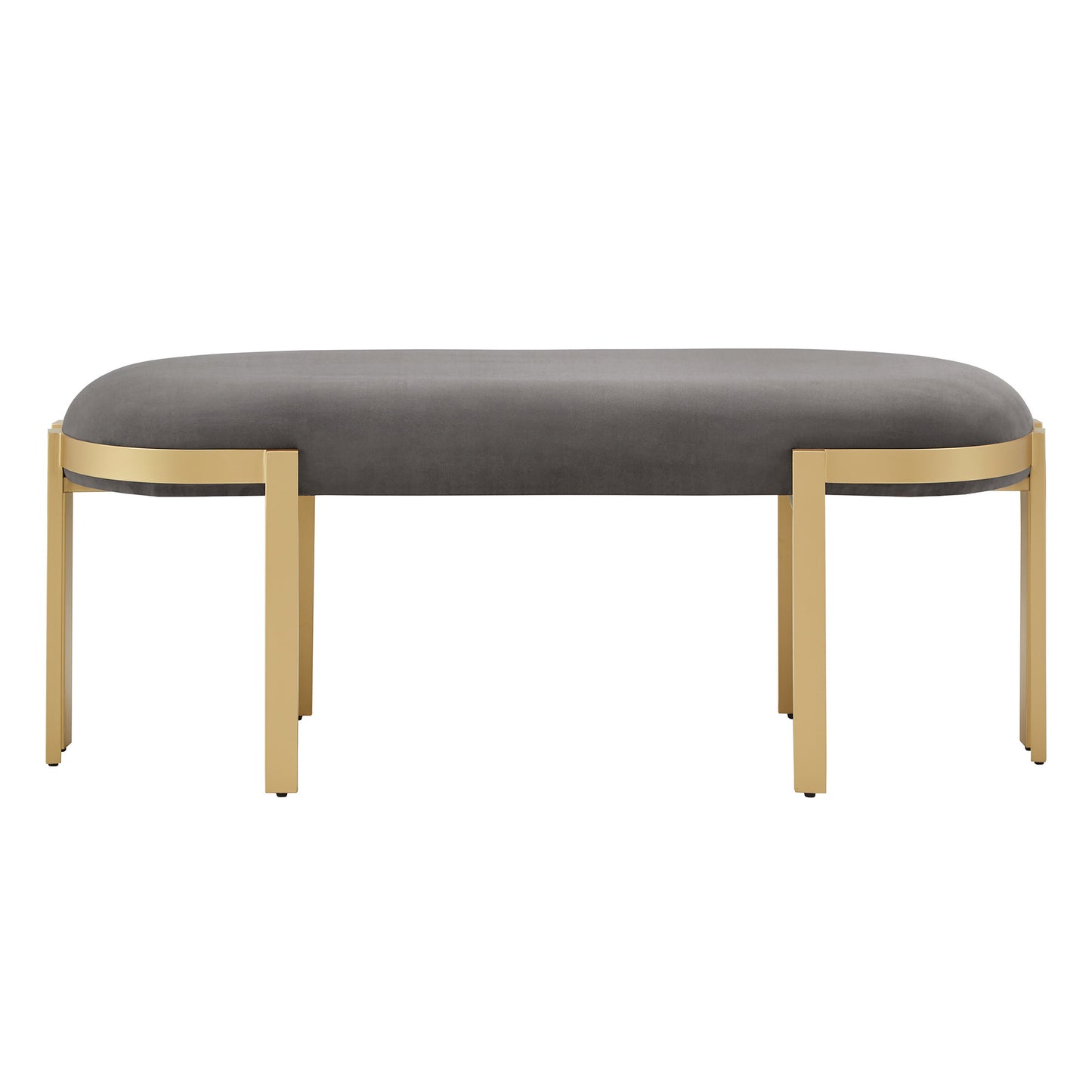 Upholstered Bench - Gray Velvet