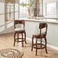 Swivel 24-inch Brown Counter Height Barstool - Gray Linen