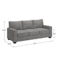 Modern Fabric Upholstered Square Arm Sofa - Sofa, Gray Woven Fabric