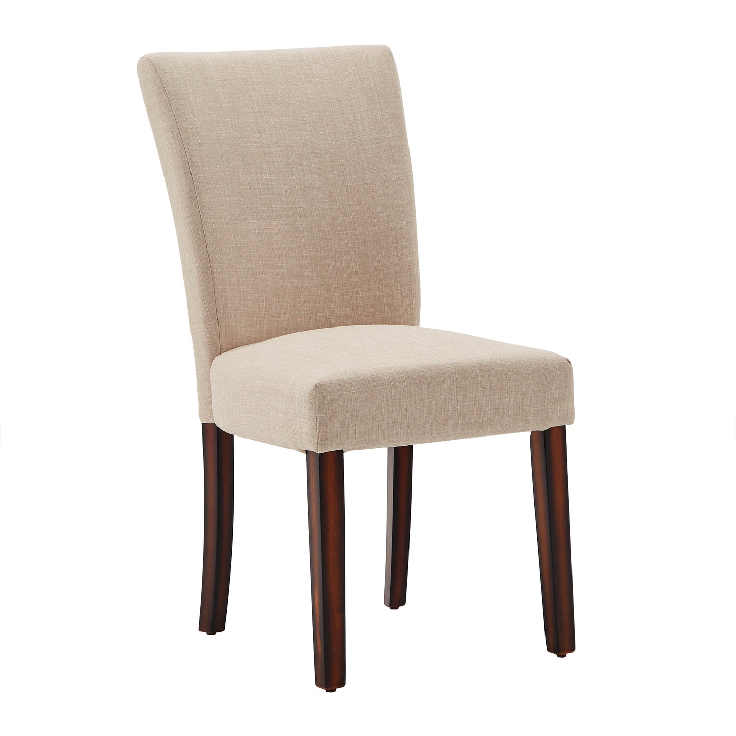 Linen Parsons Dining Chairs (Set of 2) - Espresso Finish, Beige