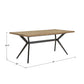 70" Iron Gray Metal Base 4-6 Person Dining Table - Light Pine Finish Top