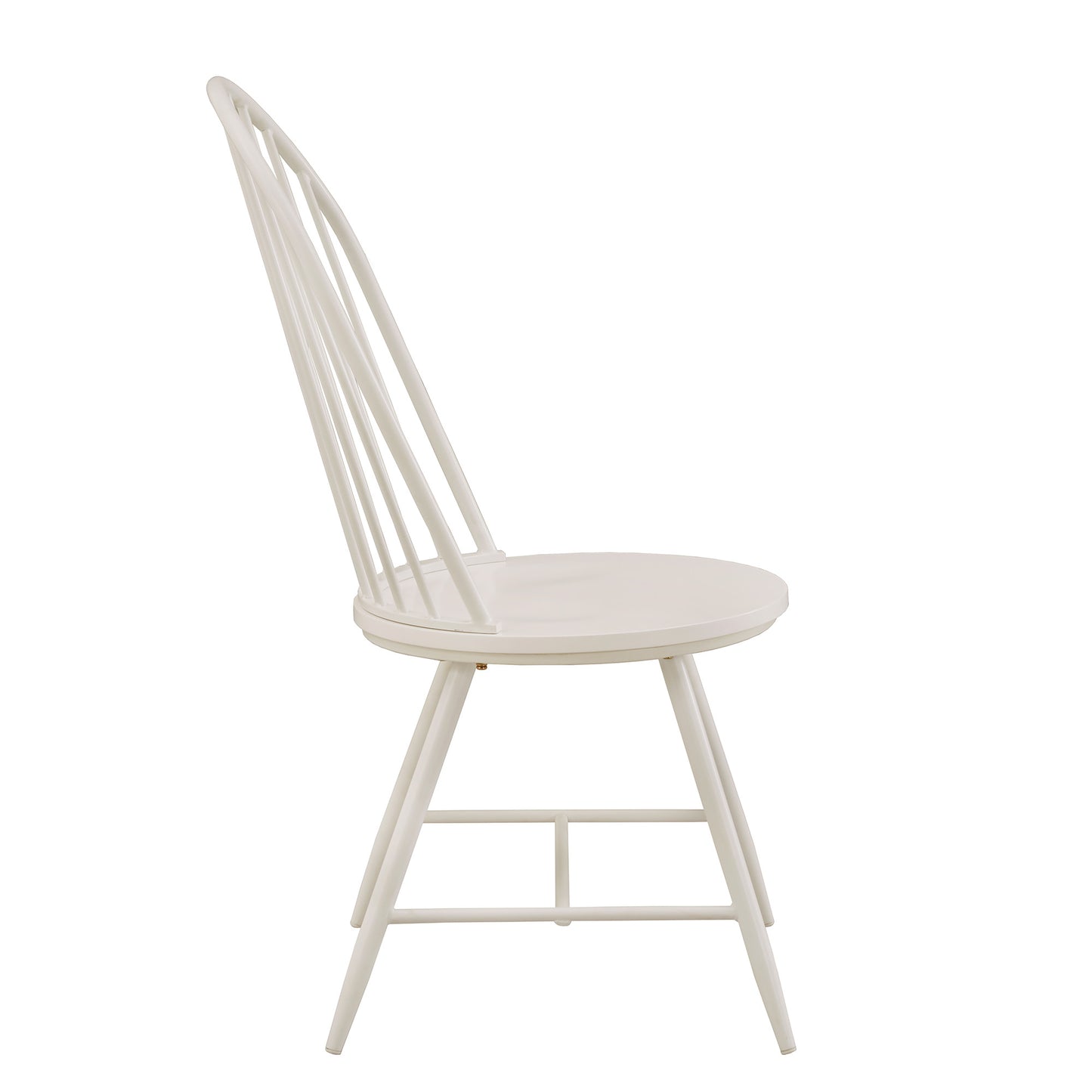 Hoop High Back Windsor Metal Side Chair with Wood Seat (Set of 2) - White