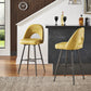 Metal Swivel Stools (Set of 2) - Yellow PU Leather, 29" Bar Height