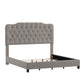 Adjustable Diamond Tufted Camelback Bed - Gray, King