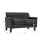 Modern Loveseat - Dark Brown Faux Leather