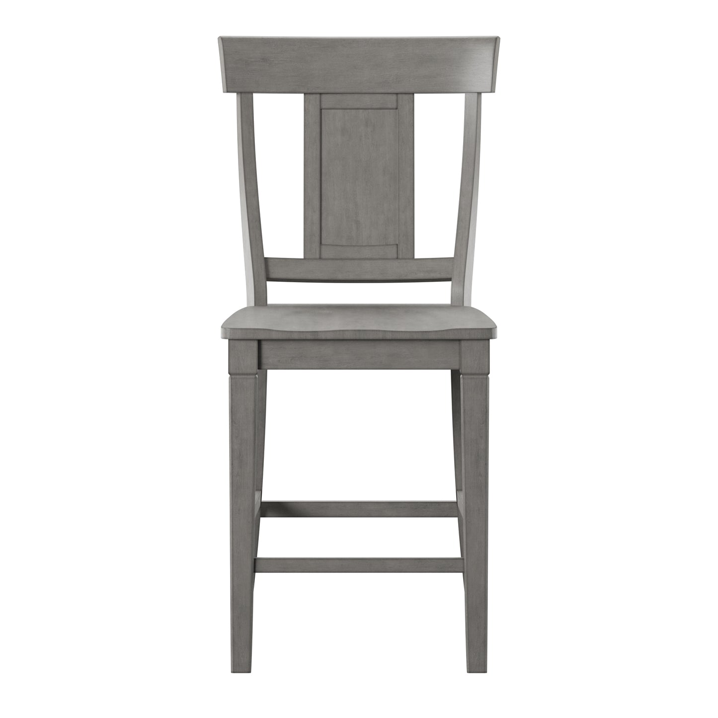 Panel Back Wood Counter Height Chairs (Set of 2) - Antique Gray