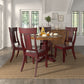 Panel Back Wood Dining Chairs (Set of 2) - Antique Berry Red Finish