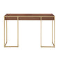 Natural Finish Gold Metal 1-Drawer Desk