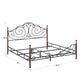 Graceful Scroll Bronze Metal Bed - King