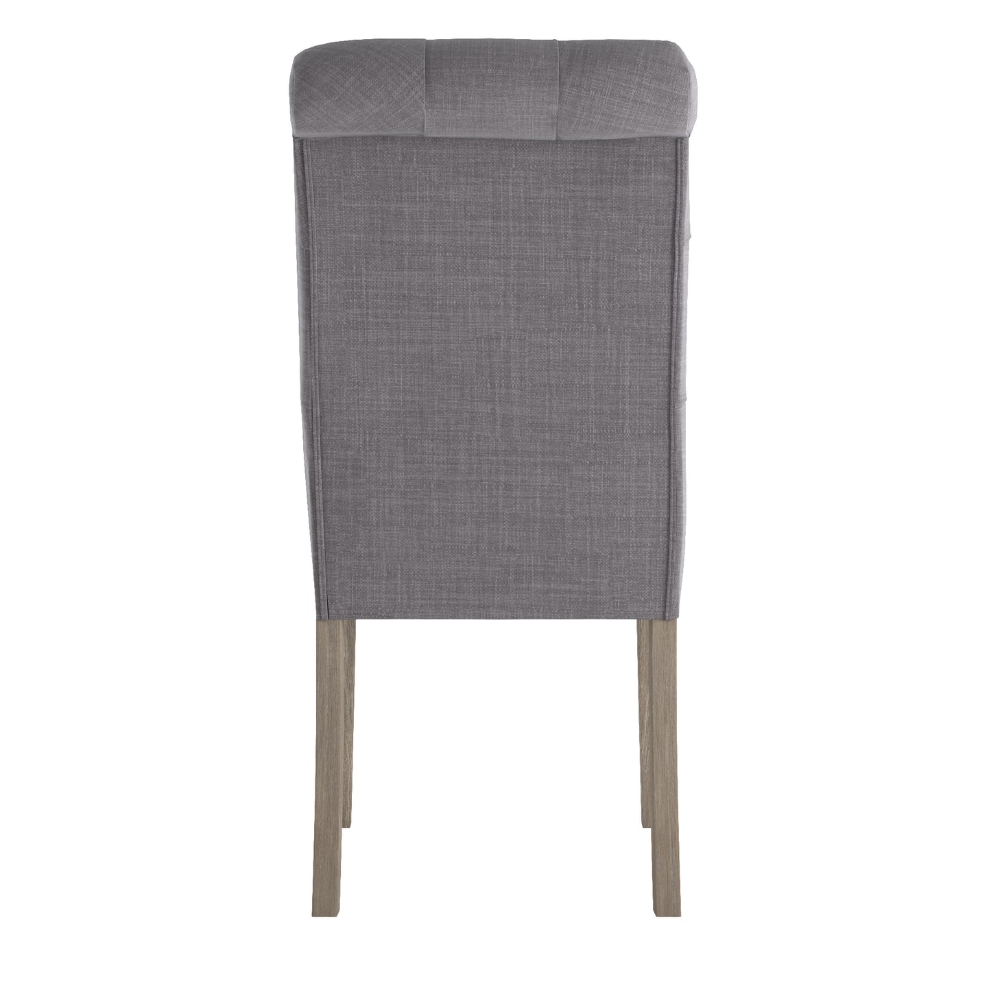 Tufted Rolled Back Parsons Chairs (Set of 2) - Gray Finish, Gray Linan