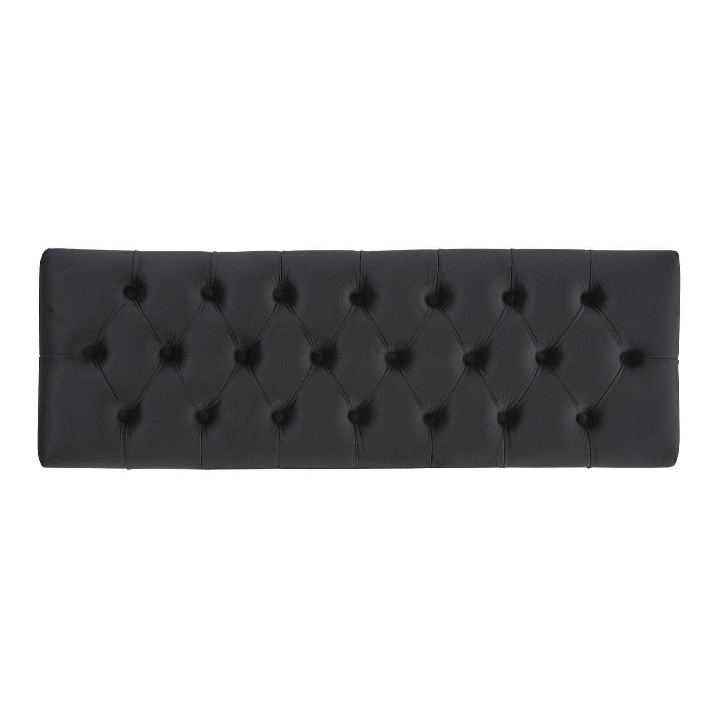 Velvet Tufted Bench - Black