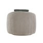 Modern Boucle Accent Chair with Cloud-Like Curved Design and Furry Channel Pillow - Light Gray Chair with Dark Gray Pillow