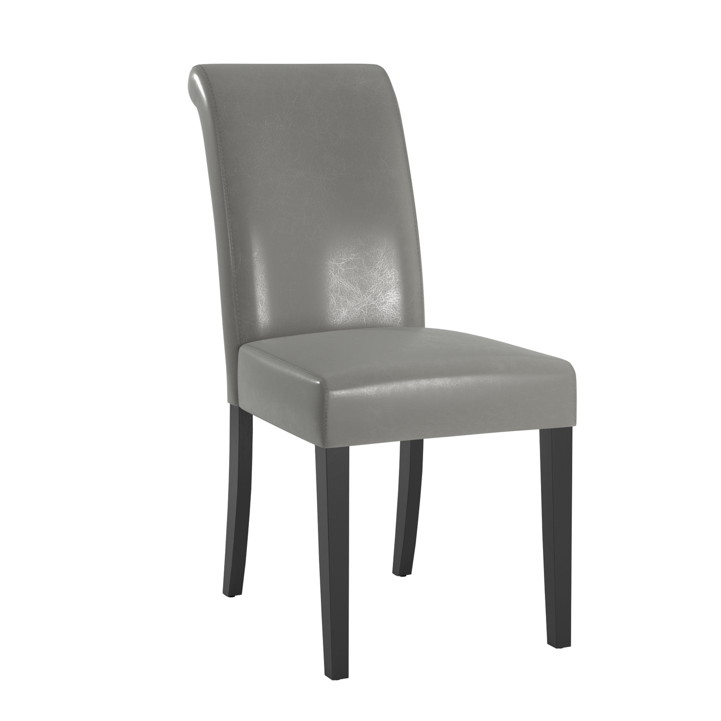 Faux Leather Upholstered Dining Chair (Set of 2) - Gray Vinyl