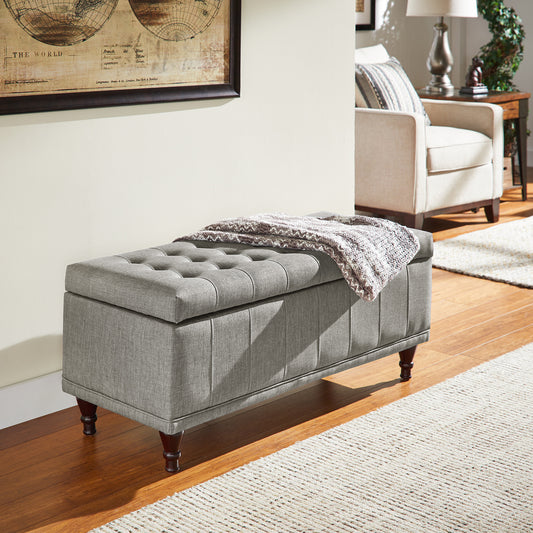 Tufted Storage Bench - Light Gray Haatharad Waava