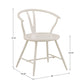 Wishbone Back Metal Side Chair with Wood Seat (Set of 2) - White