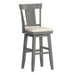 Panel Back Wood Swivel Bar Stool - Antique Gray Finish