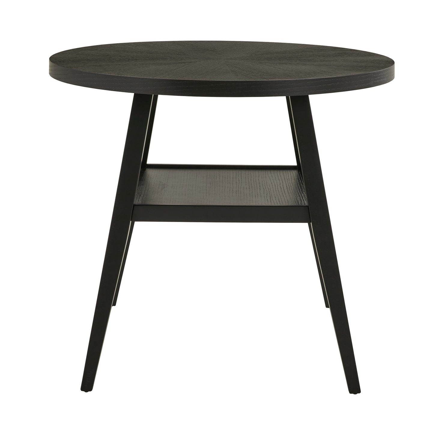 Black Finish 44" Round Counter Height Table with Shelf