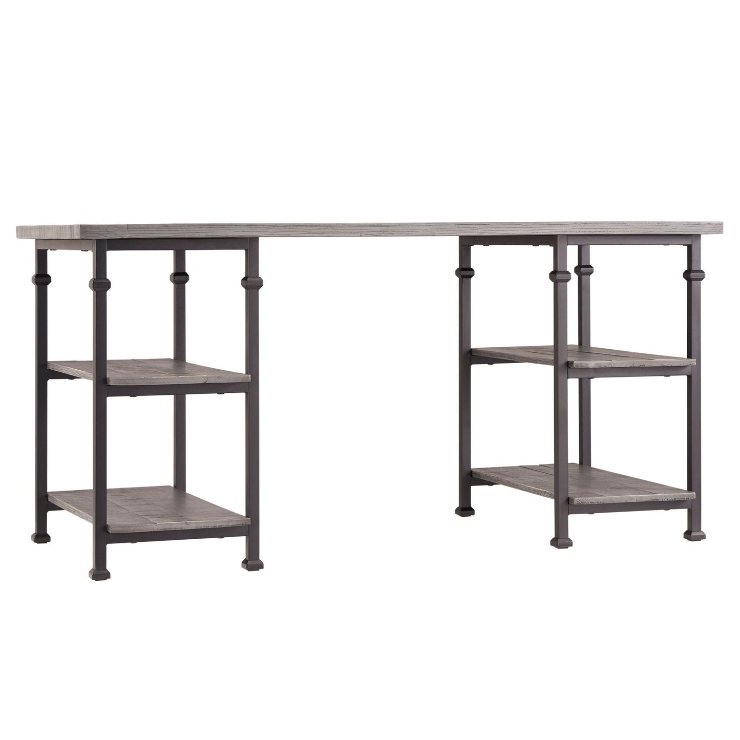 Vintage Industrial Storage Desk - Gray Finish