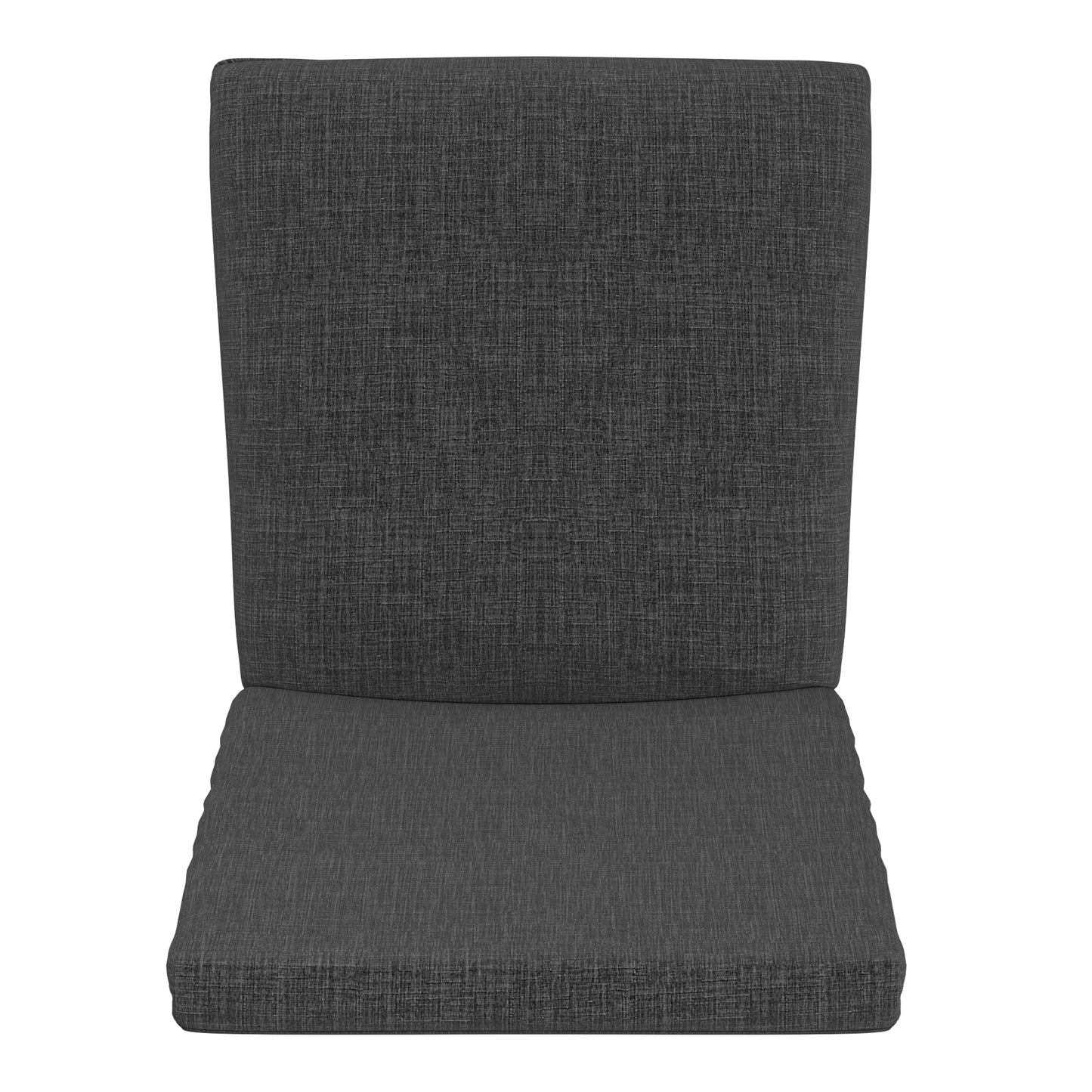 Nailhead Accent Parson Linen Dining Chairs (Set of 2) - Dark Gray Linan, Natural Finish