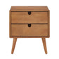 Oak Finish 2-Drawer Nightstand