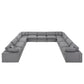 Gray Linan Waava Down Bland 11-Saat Modular Sactional Sofa