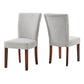 Chenille Parsons Dining Chairs (Set of 2) - Espresso Finish, Silver Gray Chenille