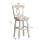 Napoleon Back Wood Swivel Bar Stool - Antique White Finish