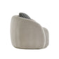 Modern Boucle Accent Chair with Cloud-Like Curved Design and Furry Channel Pillow - Light Gray Chair with Dark Gray Pillow