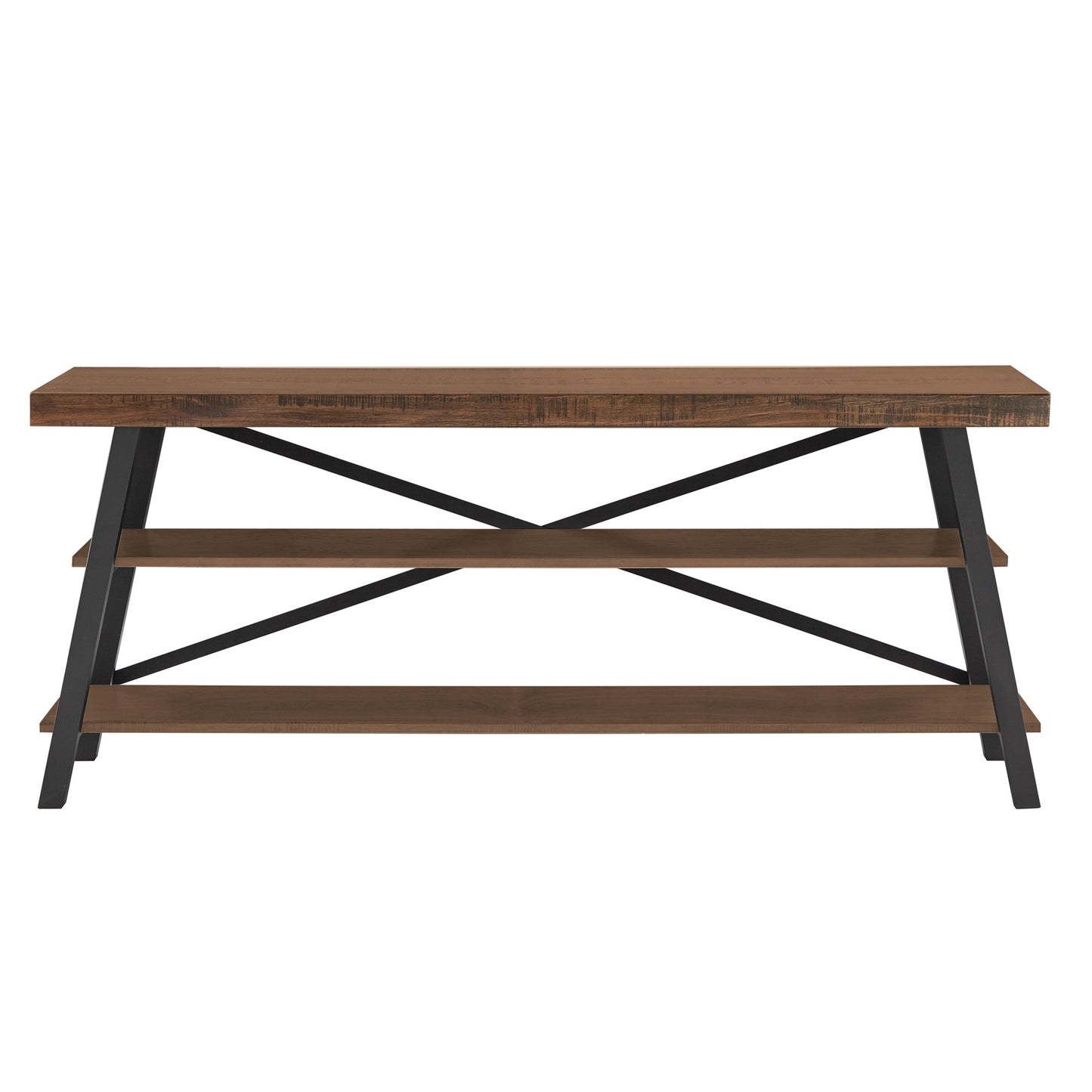 Rustic X-Base 60-inch TV Stand - Brown Finish