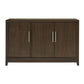 Brown Finish 3-Door Buffet Server with Wine Storage