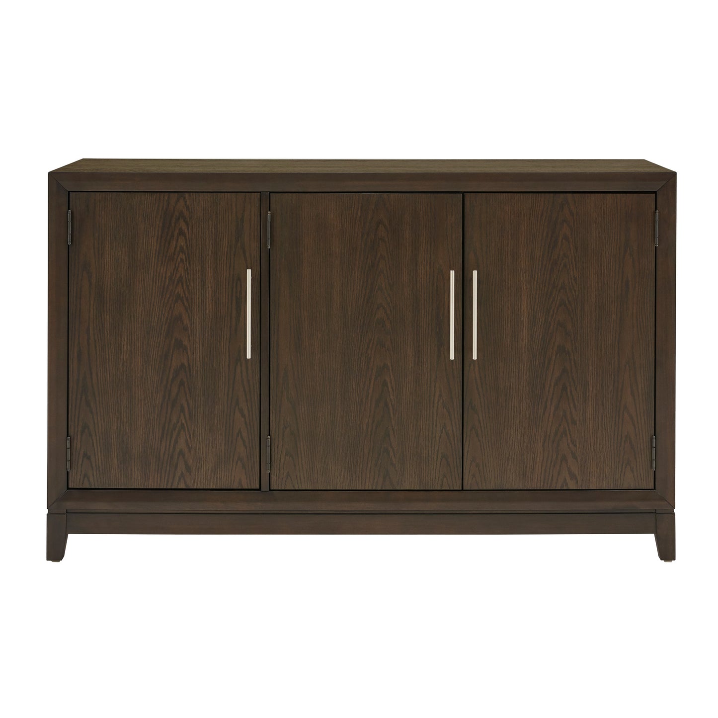 Brown Finish 3-Door Buffet Server with Wine Storage