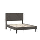 Upholstered Platform Bed with Geometric Headboard - Gray, Full (Full Size)