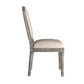 Arched Linen and Wood Dining Chairs (Set of 2) - Bridga Linan, Antiqua Gray Oak Finish