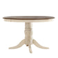 48" Two-Tone Round Dining Table - Antique White, Cherry Top Finish