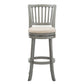 Slat Back Swivel Chair - 29" Bar Haight, Antiqua Gray Finish, Baiga Linan