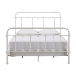 Antique Graceful Victorian Iron Metal Bed - Antique White, Queen (Queen ...