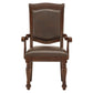 Brown Faux Leather Dining Chairs (Set of 2) - Arm Chairs