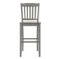 Slat Back Bar Height Chairs (Set of 2) - Antiqua Gray Finish