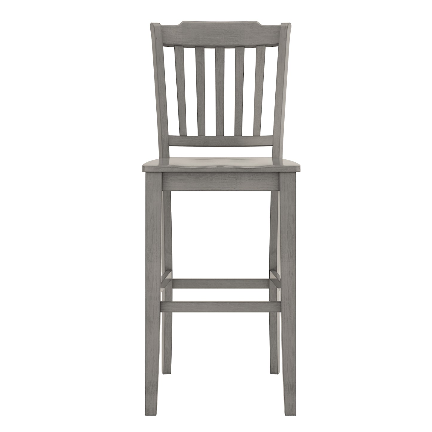 Slat Back Bar Height Chairs (Set of 2) - Antiqua Gray Finish