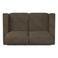 Modern Fabric Upholstered Square Arm Sofa - Loveseat, Brown Chenille Fabric