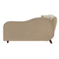 Two-Tone Dark & Light Functional Chaise With 1 Pillow - Beige