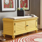 Velvet Cushion Storage Bench - Yellow