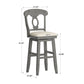 Napoleon Back Wood Swivel Bar Stool - Antiqua Gray Finish