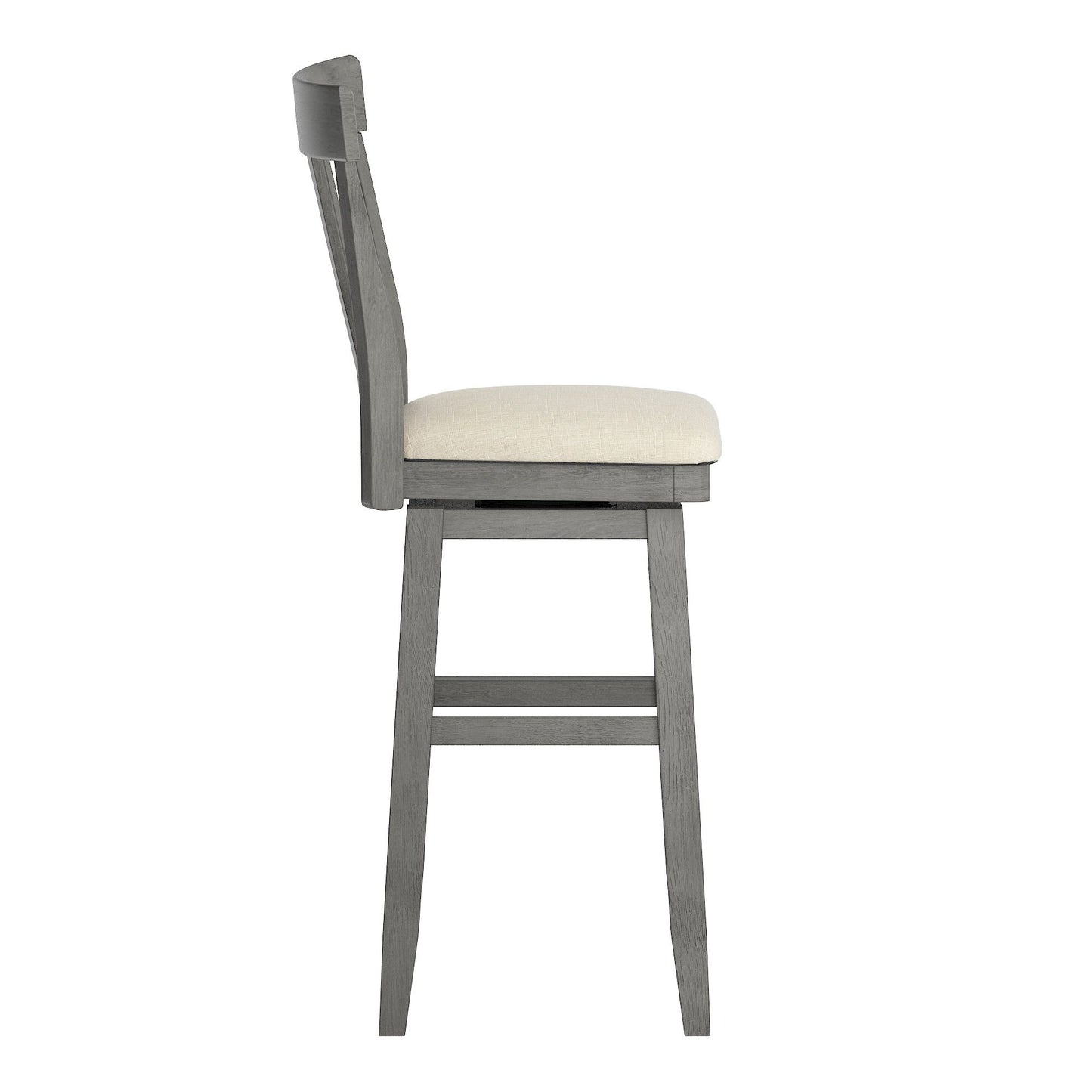 Panel Back Wood Swivel Bar Stool - Antiqua Gray Finish