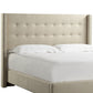 Nailhead Wingback Button Tufted Headboard - Beige Linen, King