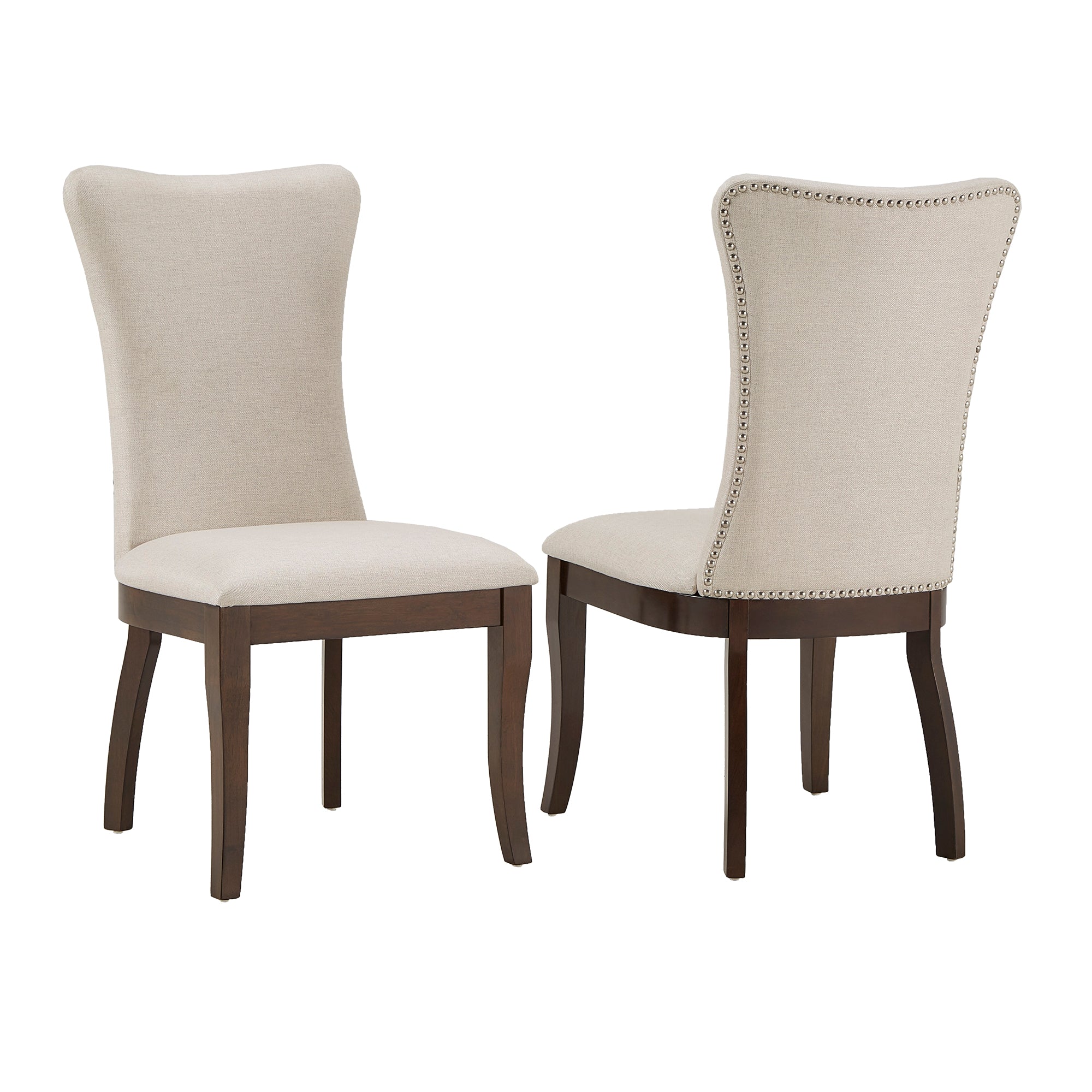 Beige wingback best sale dining chair